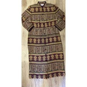 Maggy London Vintage Button Down Dress Size 16 Boho